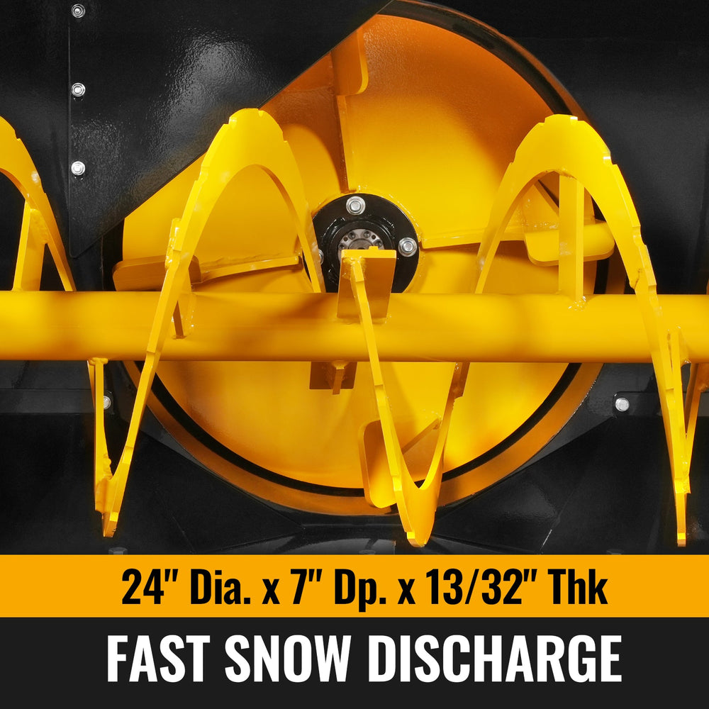 60" 3 Point PTO Snow Blower 24" Impeller Diameter 360° Snow Chute (PTO Shaft Included with Slip Clutch),  25-65 HP,  TSB60