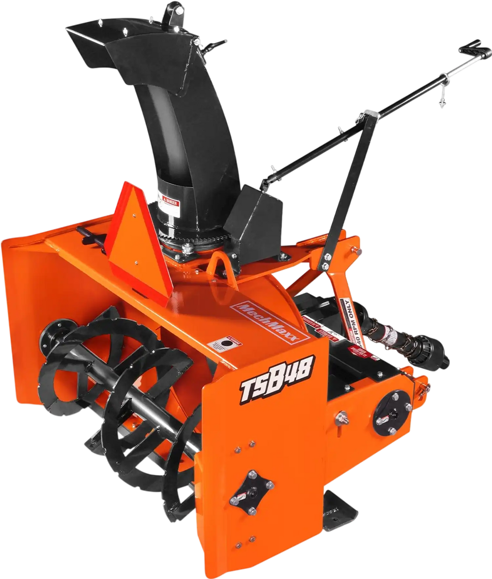 48" 3 Point PTO Snow Blower 24" Impeller Diameter 360° Snow Chute (PTO Shaft Included with Slip Clutch),  20-45 HP,  TSB48T