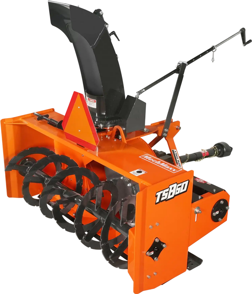 60" 3 Point PTO Snow Blower 24" Impeller Diameter 360° Snow Chute (PTO Shaft Included with Slip Clutch),  25-65 HP,  TSB60T