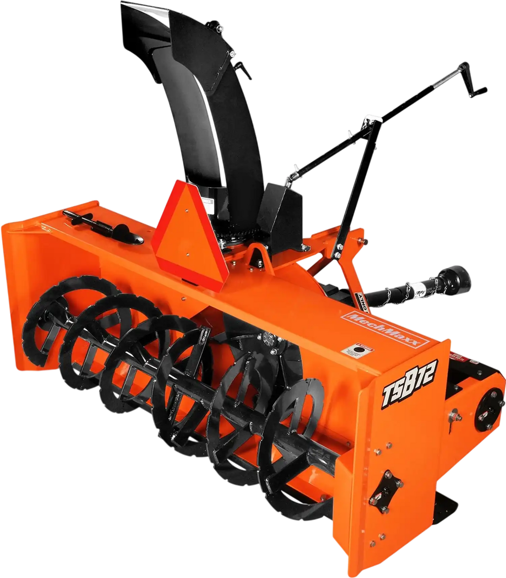 72" 3 Point PTO Snow Blower 24" Impeller Diameter 360° Snow Chute (PTO Shaft Included with Slip Clutch),  30-75 HP,  TSB72T