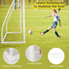 8' x 6' soccer goal with UPVC pipes, ground stakes, and soccer cones, ideal for backyard and park play.