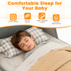 Soft velvet toddler bed frame in gray with safety rails, providing comfortable sleep for your baby.