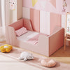 Soft Velvet Fabric Toddler Bed Frame with Safety Rails-Pink - Gallery View 1 of 10