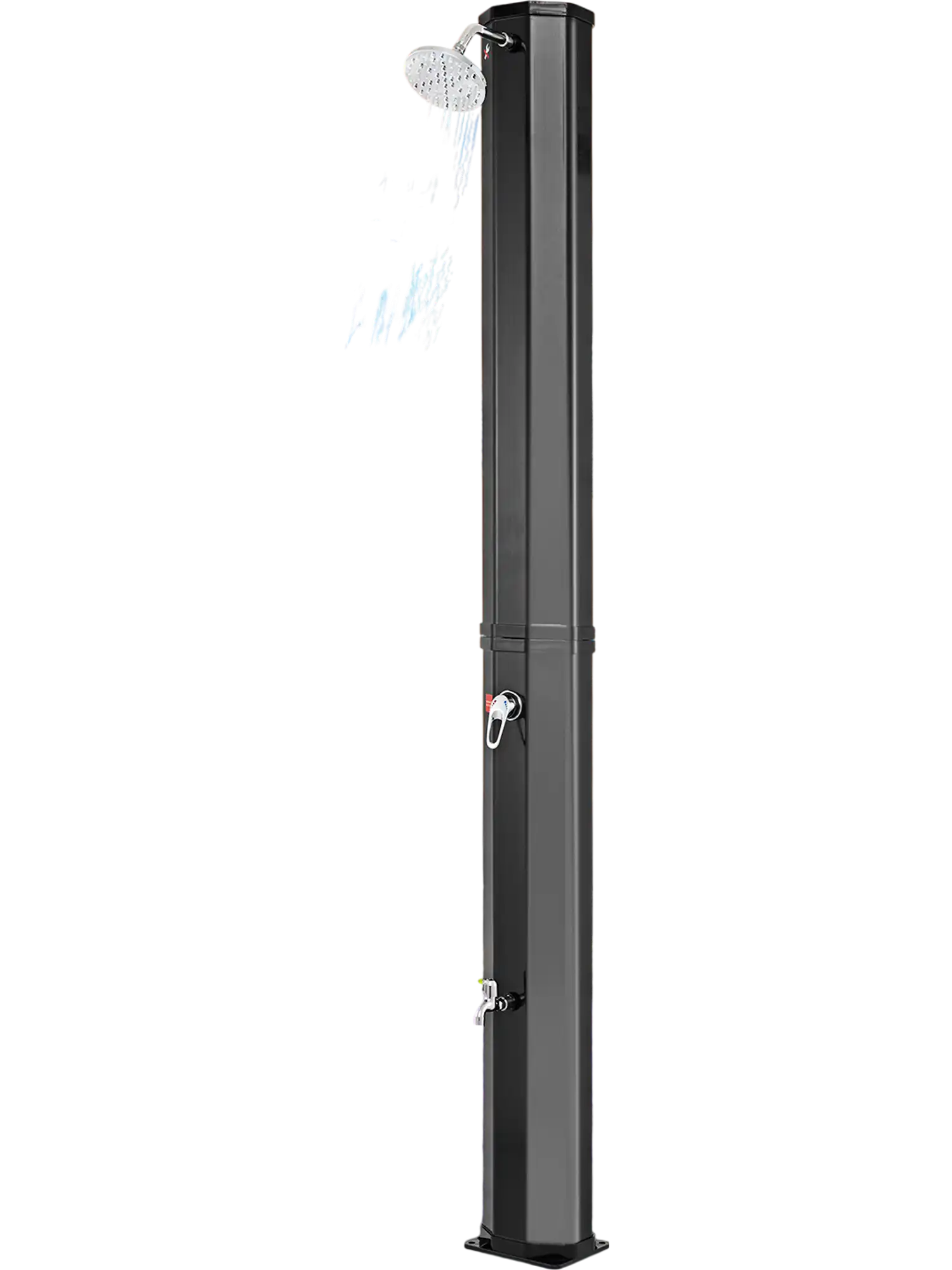 Costway 7.5' 15.9 Gallon Solar Heated Outdoor Shower Shower Head Black 16948753 New