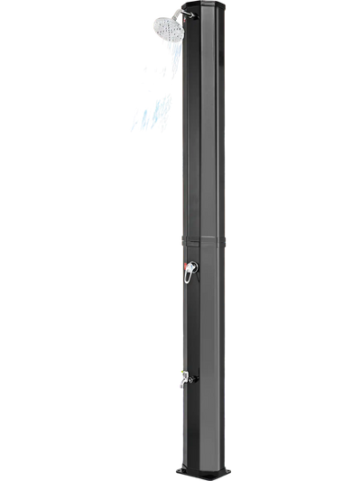 Costway 7.5' 15.9 Gallon Solar Heated Outdoor Shower Shower Head Black 16948753 New