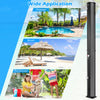 Solar heated outdoor shower with 360° swivel head, 7.5 feet tall, ideal for poolside, beach, or pet washing.