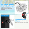 360° swivel shower head with faucet and foot shower for the 7.5 feet solar heated outdoor shower, ideal for poolside.