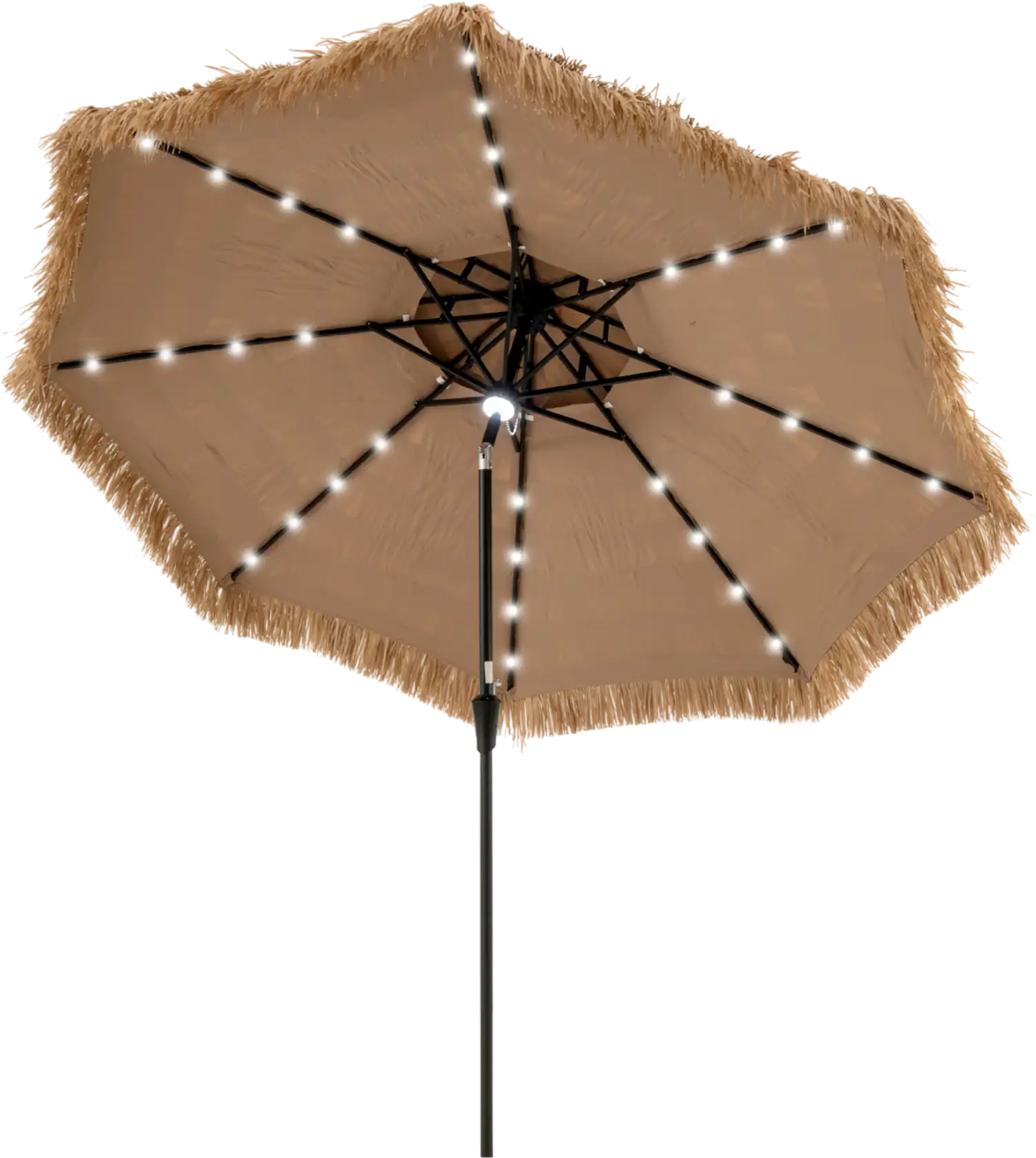 Costway 10' Hawaiian Style Solar Lighted Thatched Tiki Patio Umbrella 76531980 New