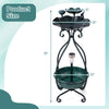 Solar outdoor bird bath feeder combo with flower planter, bronze finish, 31 inches tall, perfect for attracting birds.