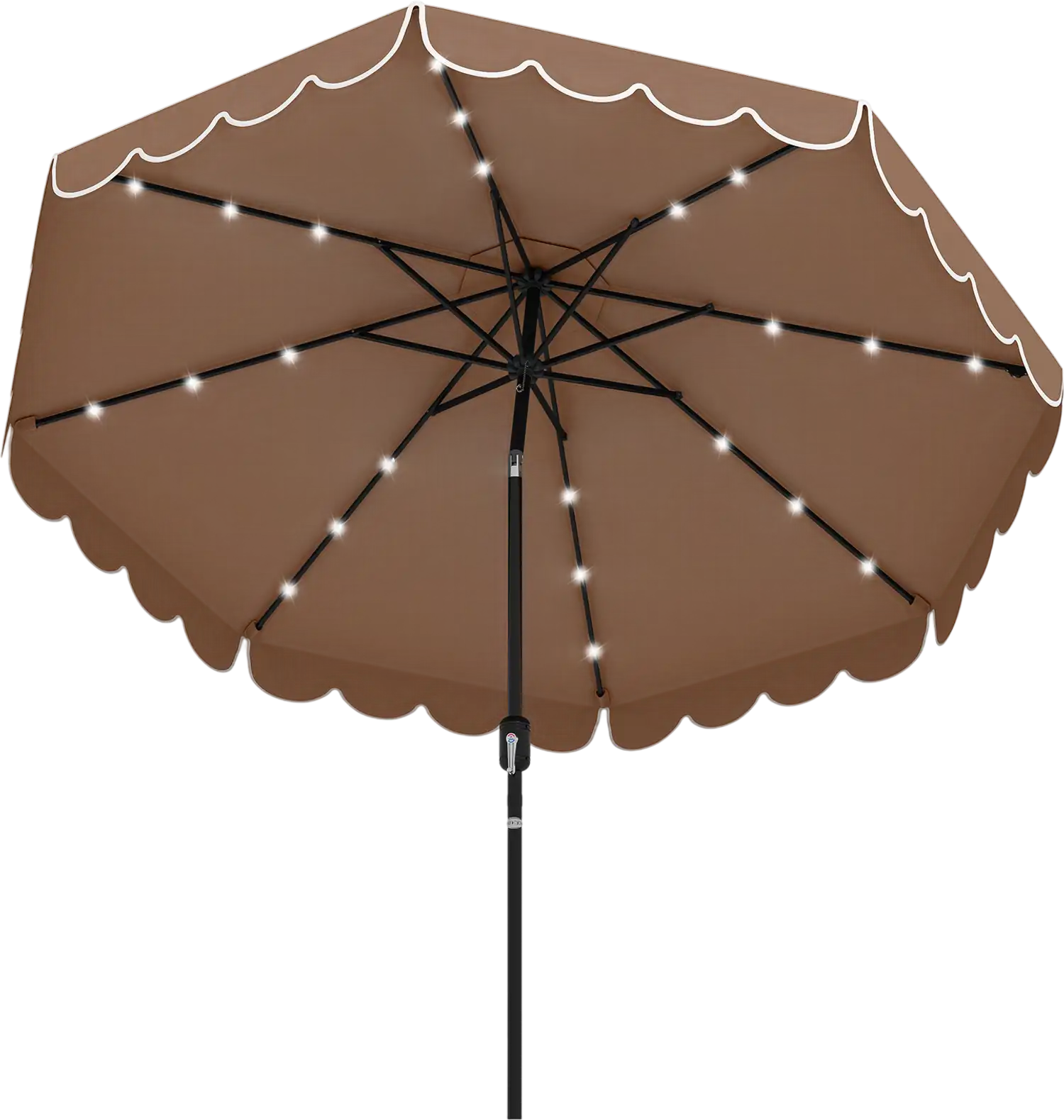 Costway 9.3' Solar Patio Umbrella 24 LED Lights Vented Ruffle 193465278 New