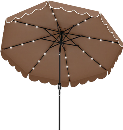 Costway 9.3' Solar Patio Umbrella 24 LED Lights Vented Ruffle 193465278 New