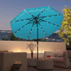 9.3 Feet Solar Patio Umbrella with 24 LED Lights Vented Top and Ruffles-Turquoise - Gallery View 1 of 10