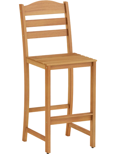 Costway Solid Acacia Wood Outdoor Bar Stools Heavy-Duty 400 lbs Max Load 85049702 New