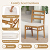 Thick padded seat cushion with fixing straps for solid acacia wood patio chair set, ideal for outdoor relaxation.
