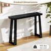 Narrow 43" black console table with solid rubber wood frame, 2" thick tabletop, ideal for entryway or hallway.