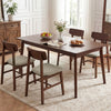 Solid rubber wood dining chairs set of 4 with curved backrest, walnut finish, perfect for mid-century modern dining.