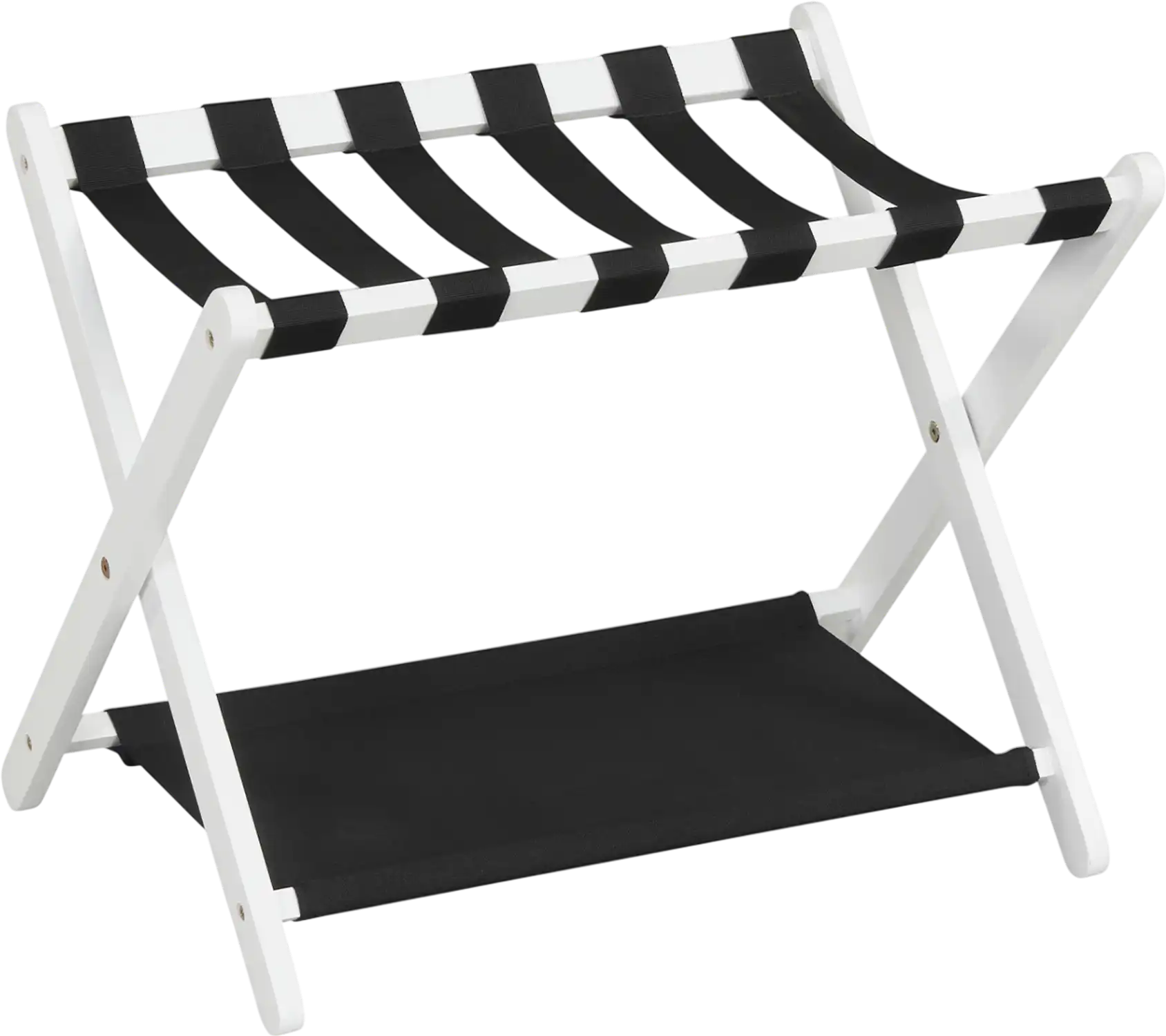 Costway Solid Rubberwood Folding Luggage Rack Nylon Shelves 38779363 New