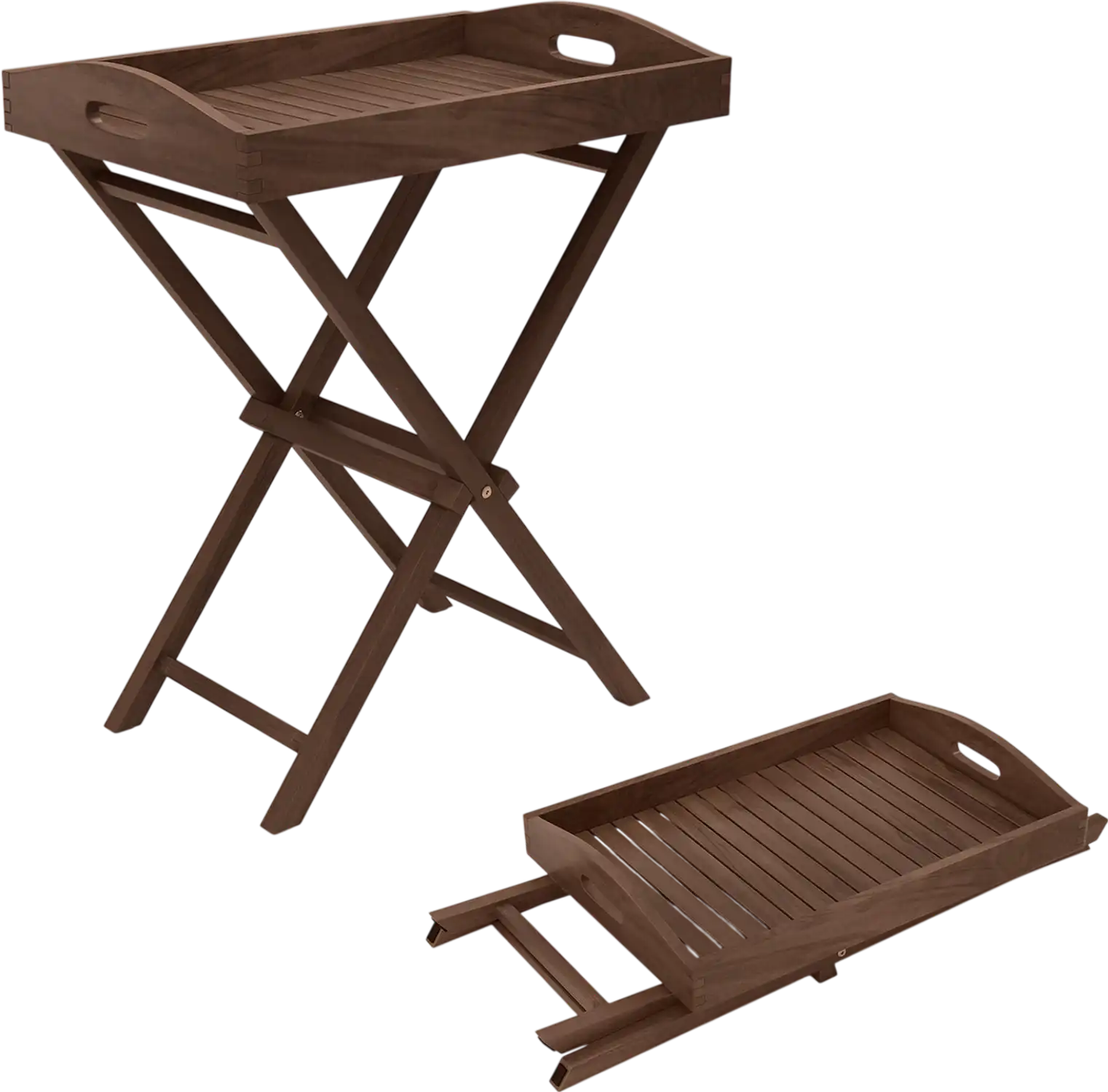 Costway Solid Teak Wood Patio Coffee Tray Table Removable Top 126974853 New