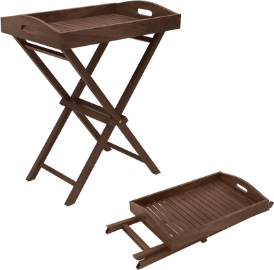Costway Solid Teak Wood Patio Coffee Tray Table Removable Top 126974853 New