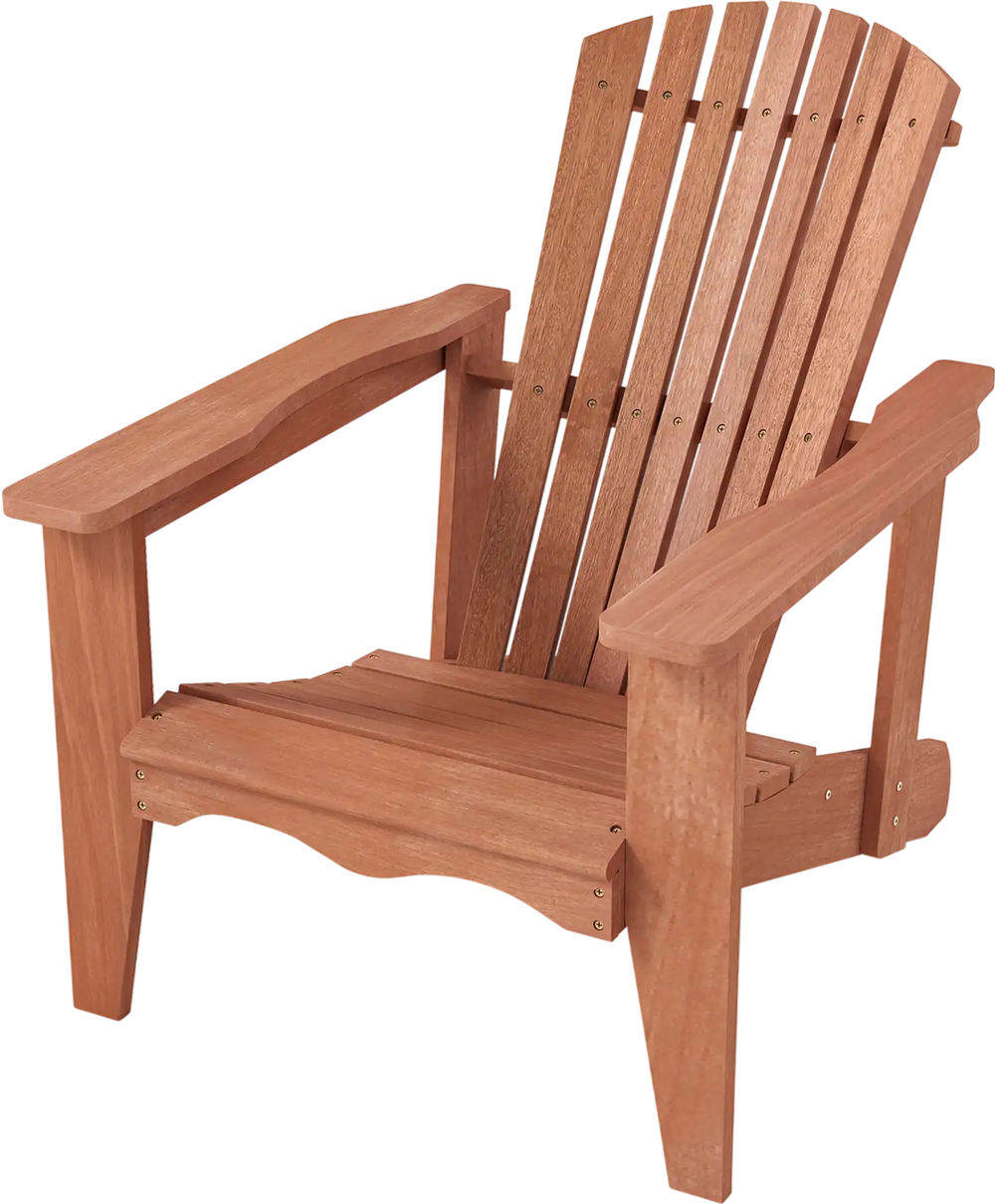 Solid Wood Adirondack Chair with High  Backrest and Wide Armrests