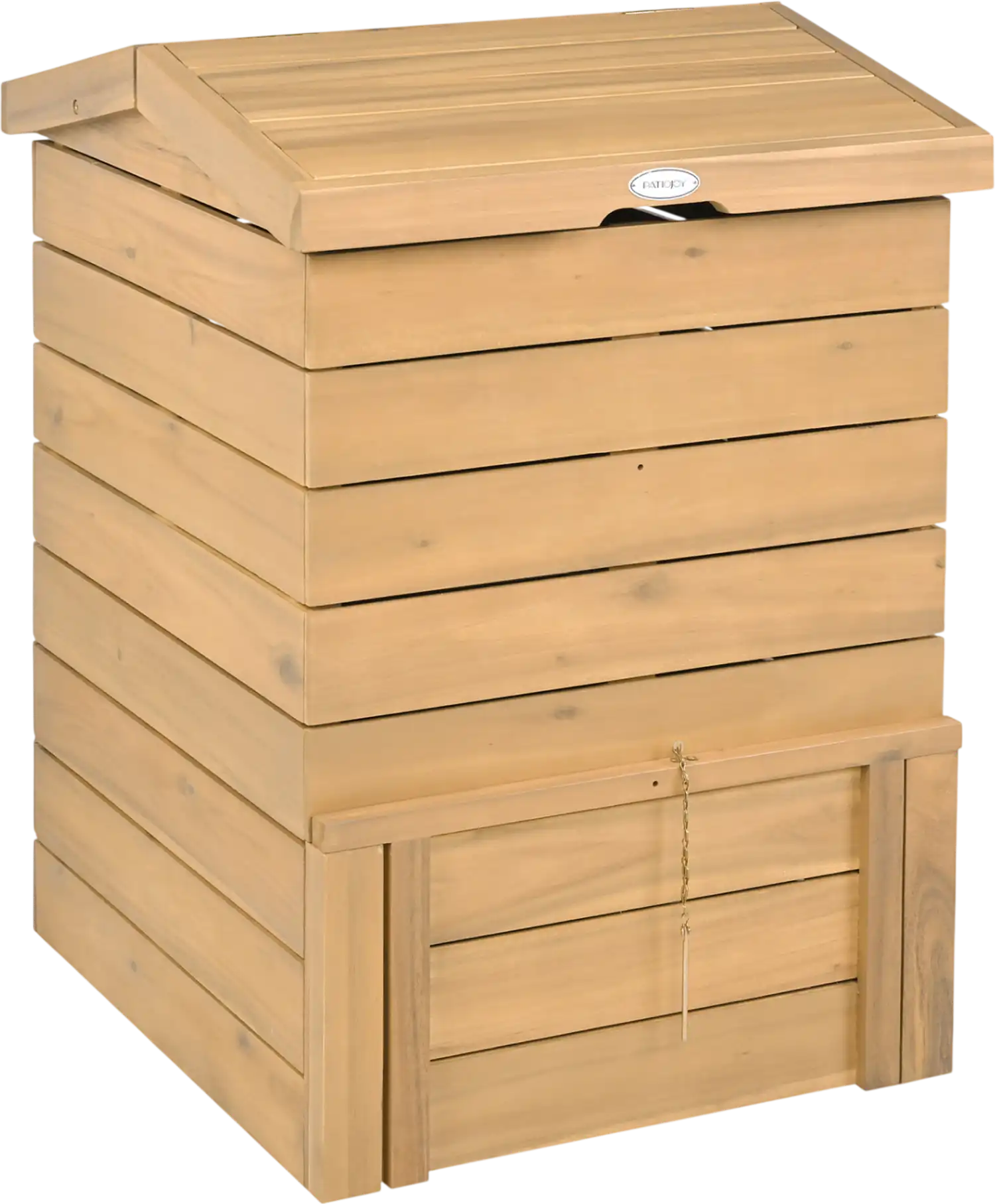 Costway Solid Wood Compost Bin Lockable Sliding Door Flip-Top Garden 46811502 New
