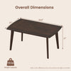 Solid wood modern coffee table with tapered legs, walnut finish, dimensions 34.5" x 21" x 17", ideal for living room.
