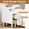 White solid wood nightstand featuring a spacious tabletop, pull-out tray, and two storage drawers for bedside.