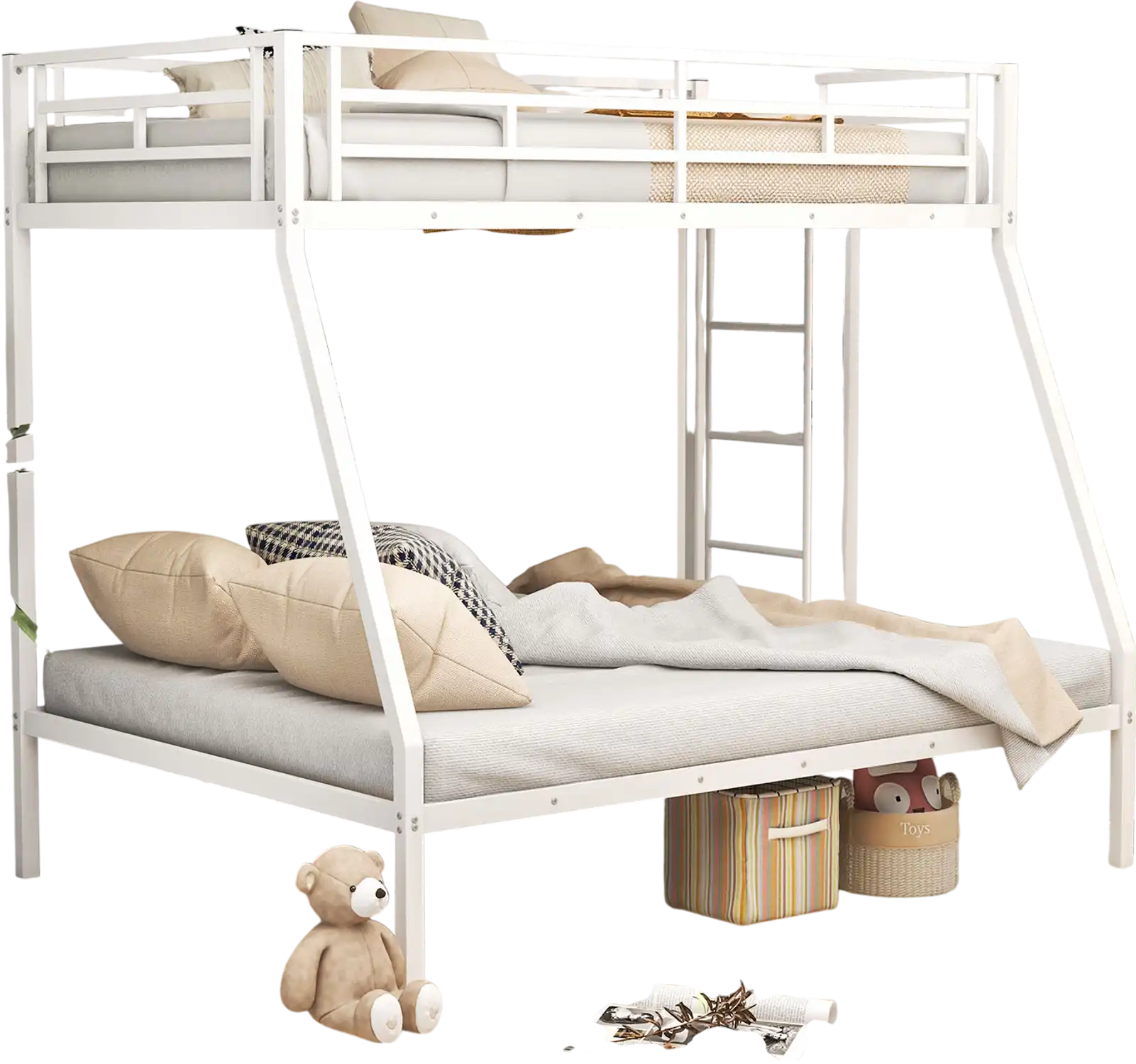 Costway Space-Saving Metal Slatted Bed Frame White 89327465 New