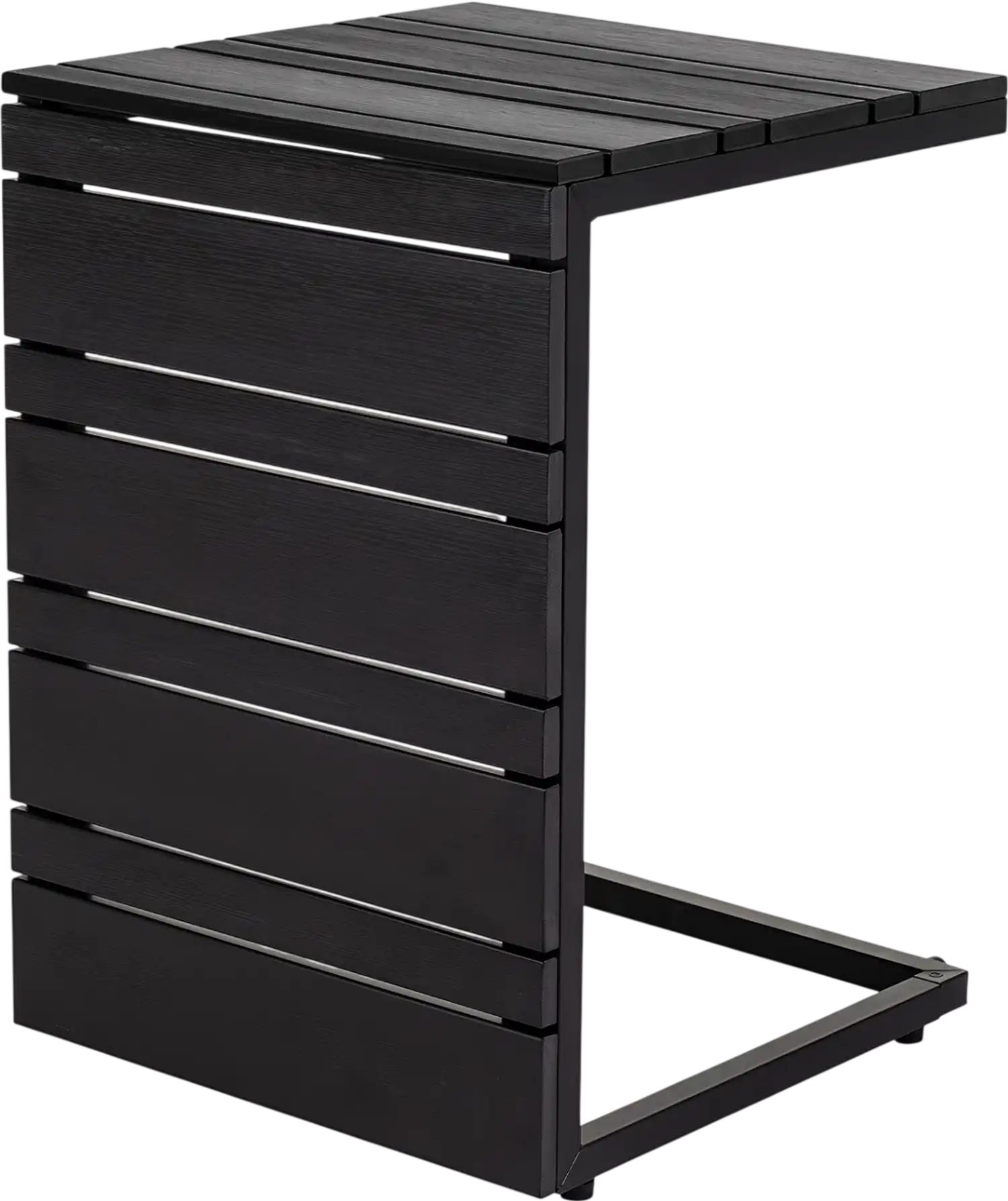 Costway C-Shaped Side Table Indoor Outdoor Wood-Plastic Top 25899105 New