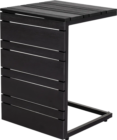 Costway C-Shaped Side Table Indoor Outdoor Wood-Plastic Top 25899105 New