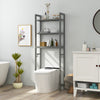 Over-The-Toilet Storage Shelf Space Saving Metal Bathroom Organizer Hooks-Gray - Gallery View 1 of 9