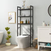 Over-The-Toilet Storage Shelf Space Saving Metal Bathroom Organizer Hooks-Brown - Gallery View 1 of 9