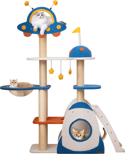 Costway Space Theme Multi-Level Cat Tree Tower Sisal Scratching Posts 931728456 New