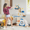 Multi-level Space Theme Cat Tree with sisal scratching posts, UFO perch, and cloud platform for playful lounging.