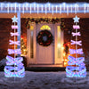 7 feet outdoor spiral Christmas tree with 341 LED lights, perfect for festive decorations at parties and front doors.