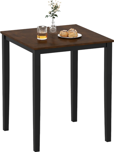 Costway Square Dining Table Solid Wood Frame 4-Person 913476852 New