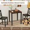 Square dining table with solid rubber wood frame, showcasing its elegant design and natural charm, perfect for any room.