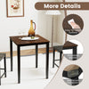 Square dining table with solid rubber wood frame, easy-to-clean surface, ideal for meals and gatherings.