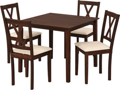 Costway 5-Piece Square Kitchen Dining Table & 4 Armless Chairs Set 68370604 New