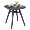 Square gray outdoor dining table with a 1.6" thick top, perfect for intimate meals in gardens or patios.