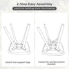 Assembly instructions for the Square Outdoor Dining Table showing support leg attachment and reinforcement bracket.