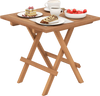 Square Patio Folding Table Indonesia Teak Wood with Slatted Tabletop Portable for Picnic