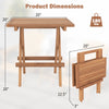 Square folding table made of teak wood, featuring slatted tabletop and compact design, ideal for picnics and outdoor.