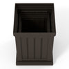 Nesting square plastic planters set in brown, featuring drainage holes, ideal for indoor and outdoor plant display.