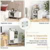 Modern stackable bookcase in white with adjustable shelves, ideal for flexible storage in living room or office.