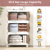 Stackable 25.5-gallon storage bins with magnetic doors and lockable casters for versatile organization and easy access.