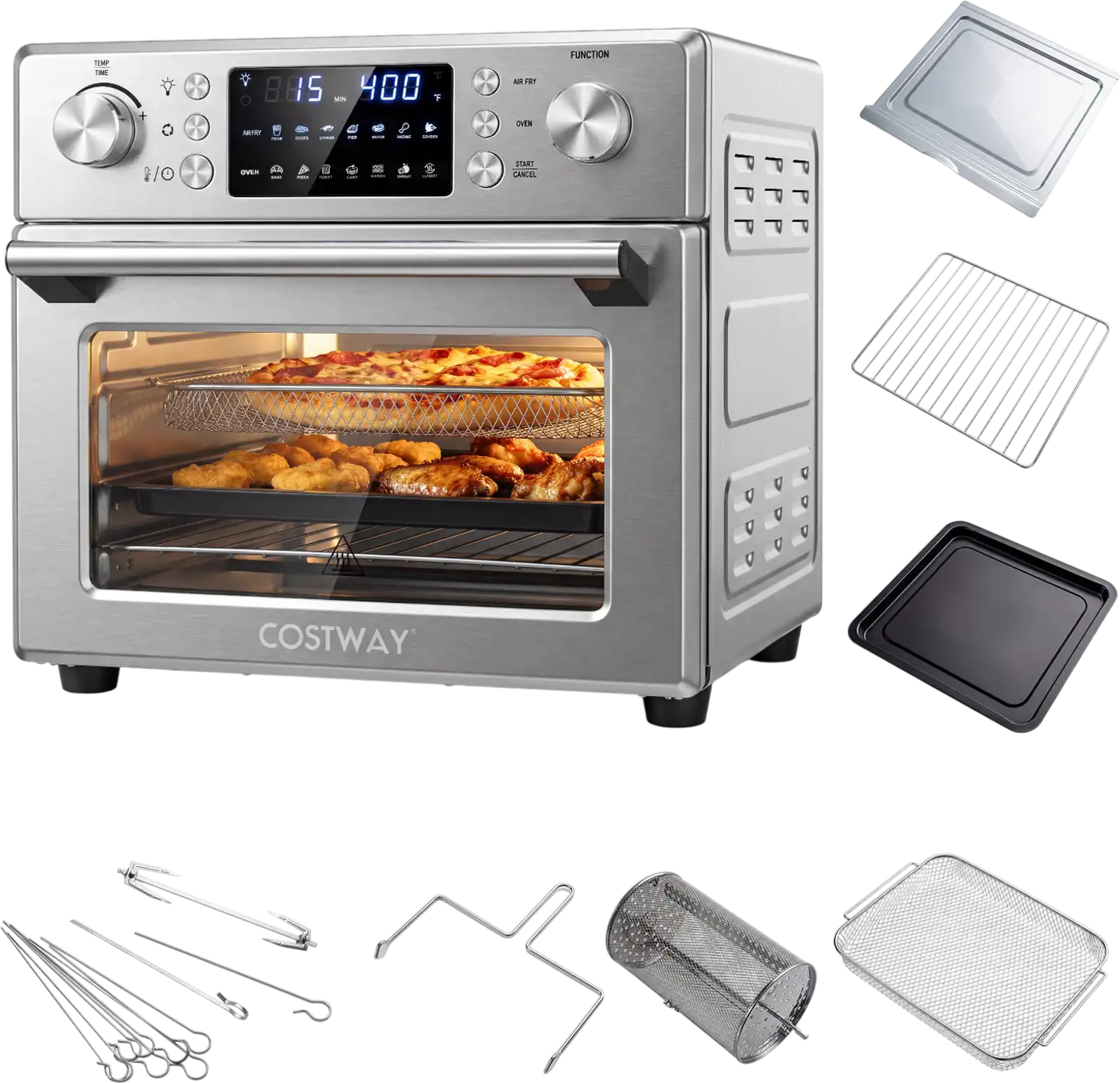 Costway Stainless Steel Countertop Convection Toaster Oven Bake 92774926 New