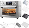 Stainless steel countertop convection oven with 26 QT capacity, 14 cooking modes, and complete accessories for.