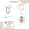Dimensions of the Standard Toilet with 17.5" ADA comfort height seat, featuring dual flush and elongated bowl design.