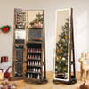 Standing Jewelry Cabinet with Adjustable LED Lights-Coffee - Gallery View 1 of 11